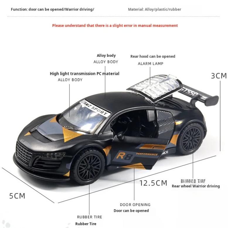 1/36 Scale Sport Diecast Alloy Car Model Children's Toy Car Open The Door Decoration Cool Racing Car Boy Toys Gift for Kids