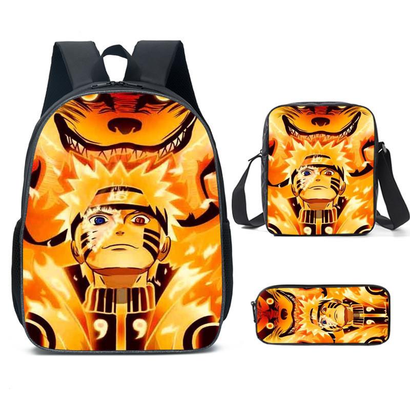 Naruto Bag Student Pack With Oxford Cloth And Cute Character Prints For Kids