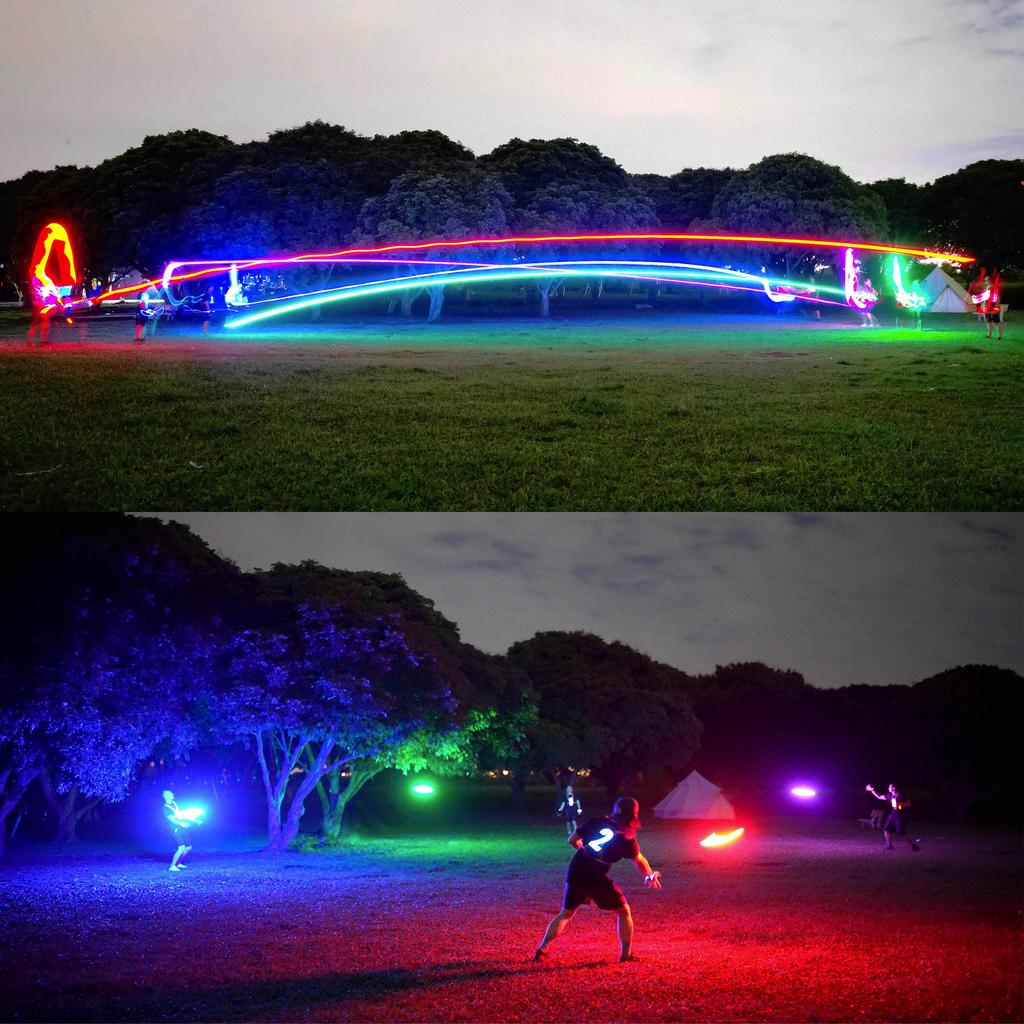 TOSY Flying Disc 16 Million RGB Colors or 36 Super Smart Auto Camping Gift for and 175g Frisbee - LEDs, Bright, Mode, Light-Up, Rechargeable,