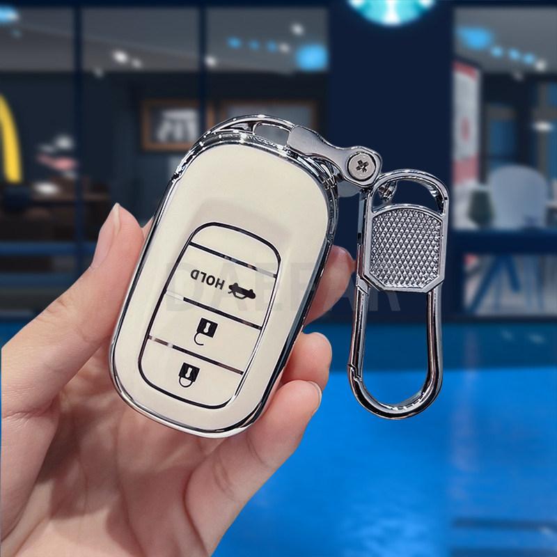 Tpu Car Key Case Cover Fob Bag For Honda Accord Civic Hr-V Cr-V Pilot Sport Si Ex Ex-L Keychain Auto Accessories
