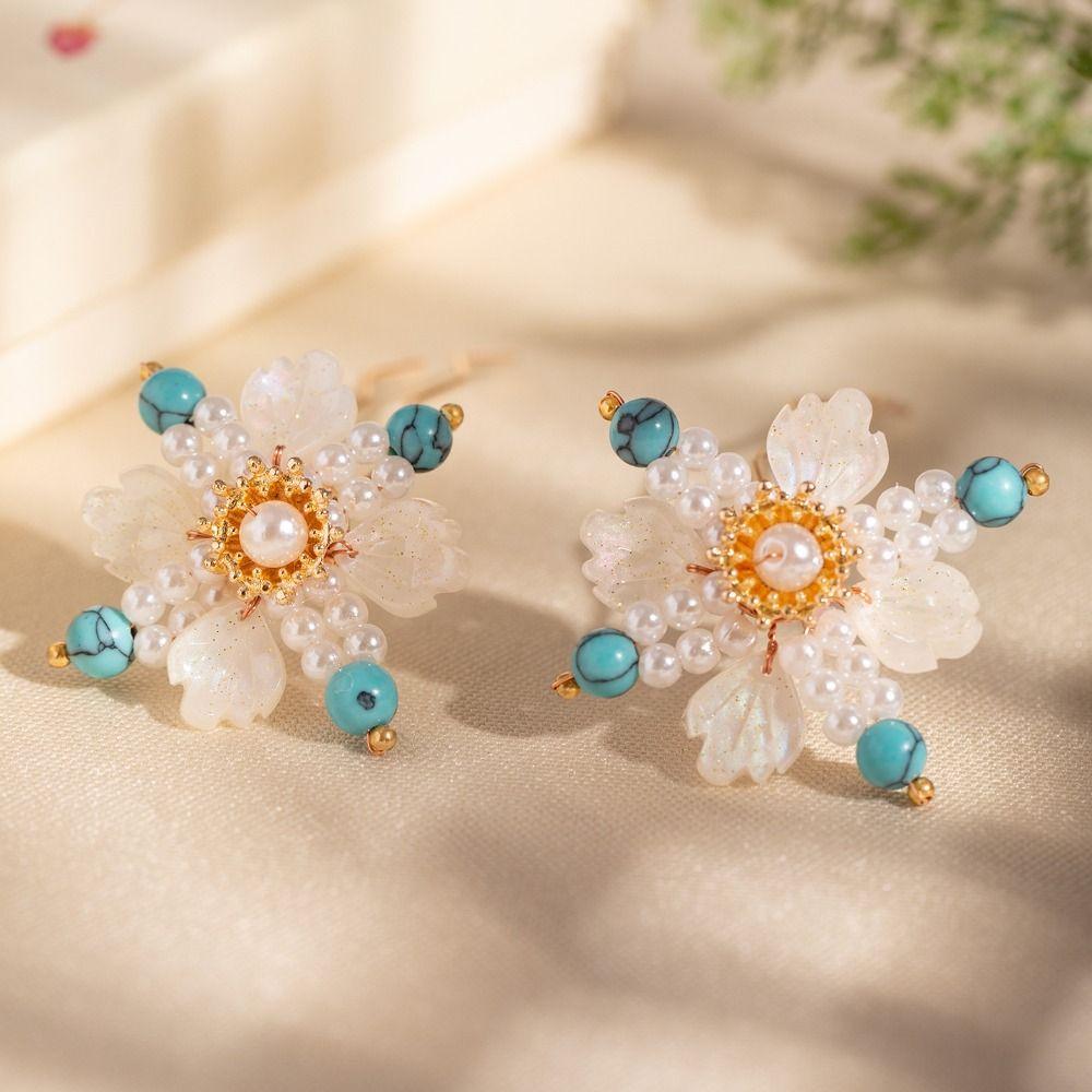 Tassel Ancient Hair Stick Pearl Hanfu Hairpin Retro Flower Hair Comb  Women