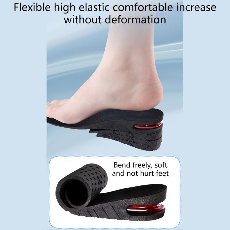 Height Increase Insole Cushion Invisible Elevator Adjustable Insoles Breathable Shock Absorbing Shoe Height Inserts