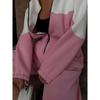 Tuta Streetwear da Donna con Design Color Block Vestibilità Larga Manica Lunga Vita Media Romper Casual