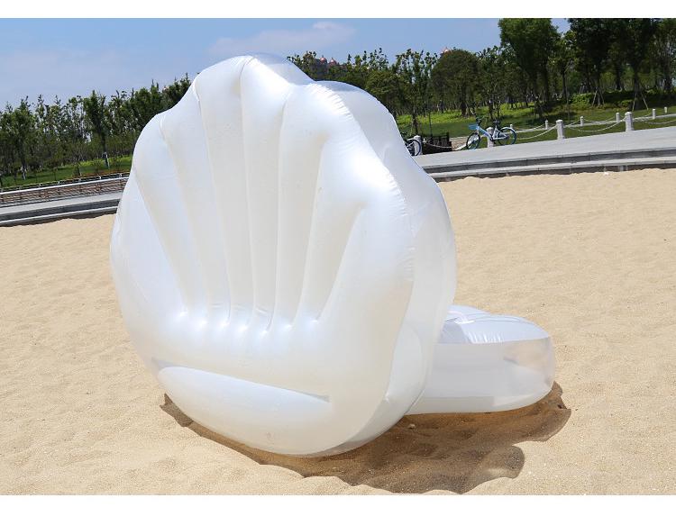 Pearl Shell Buoyancy Swim Ring - Pearl White with Ball