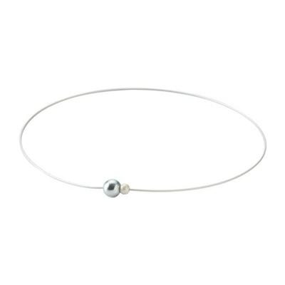 Phiten RAKUWA Halskette Wire EXTREME Mirror Ball Twin Light 45cm Phiten advanced technology Blau/Perle [Steife Schultern] [Steifer Nacken] [Verwendet Metax]