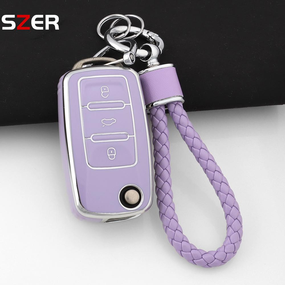 For Vw Volkswagen Polo Tiguan Passat B5 B6 B7 Golf 4 5 6 Mk6 Jetta Lavida Skoda Octavia Seat Leon Altea Tpu Car Key Case Cover