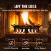 Log Grate, 27 Inch Heavy Duty Wheel Fire Grate with 6 Support Legs, Solid Powder-coated Steel Bars, Log Firewood Burning Rack Holder for Wood Stove