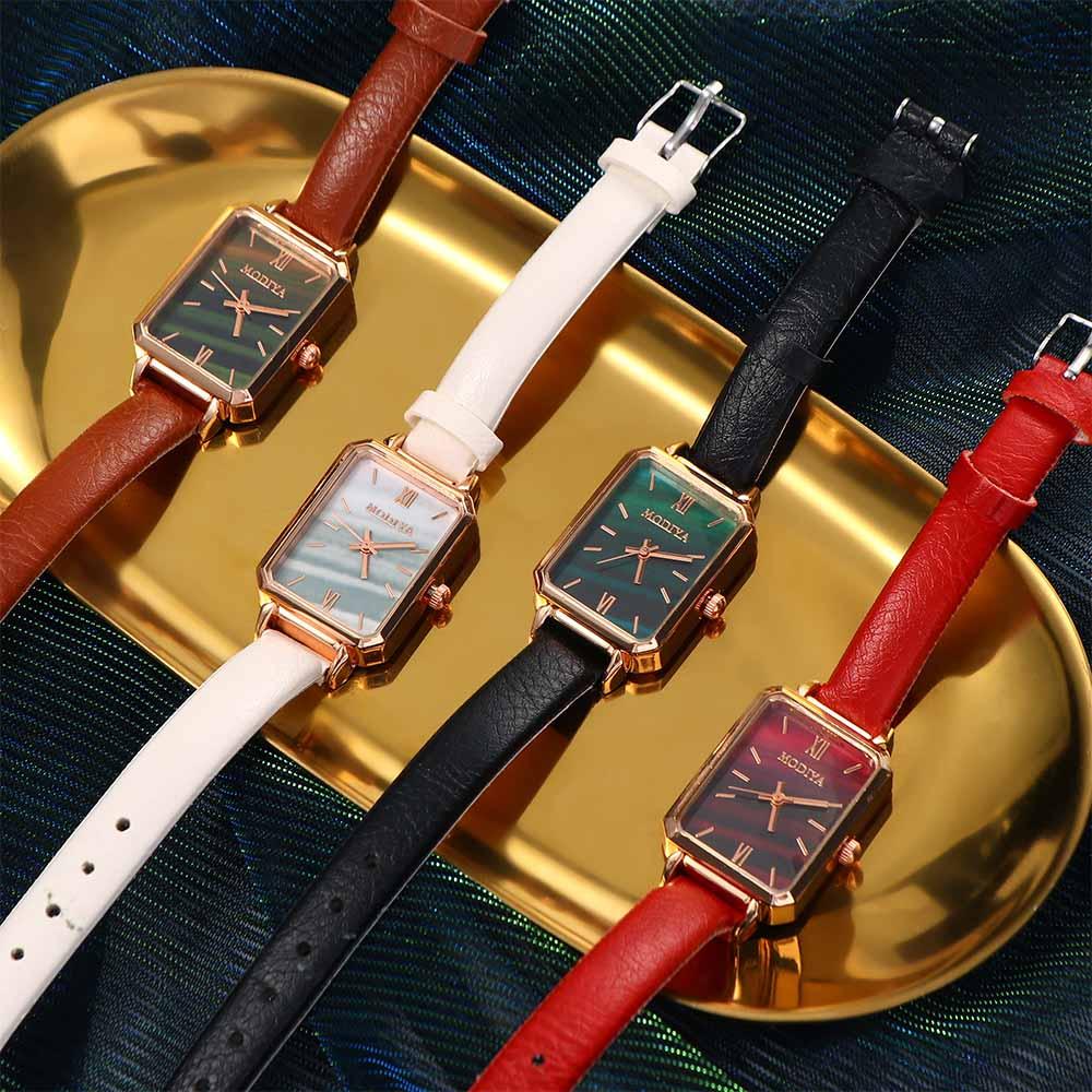 

Подарочные квадратные часы, женские часы, наручные часы в корейском стиле, маленькие часы с квадратным циферблатом, часы с кожаным ремешком
