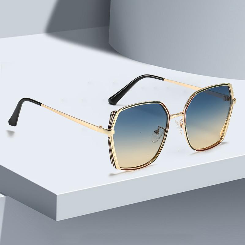 Fashion Sunglasses for Women Minimalist Frame Gradient Lenses Metal Legs Streamlined Design