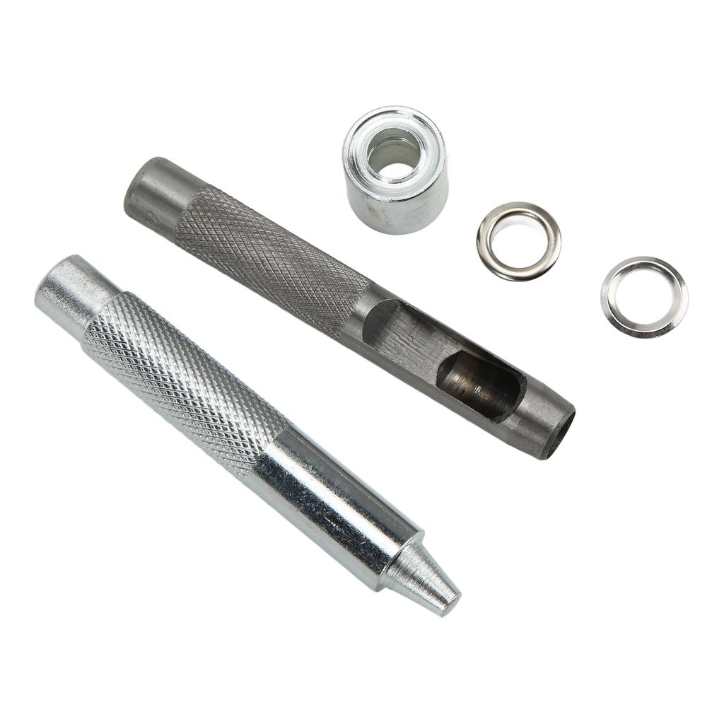 100 Sets Grommets Silver Color Wear Resistant   Production Robust Structure Grommet Tool for Clothing Shoes