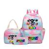 New Printed Rhythm Box Student School Bag Three-piece Casual Sprunki Backpack Crossbody Bag Pencil Bag D