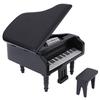 1:12 Dollhouse Miniature Black Wooden Grand Piano With Stool Model Play Toys