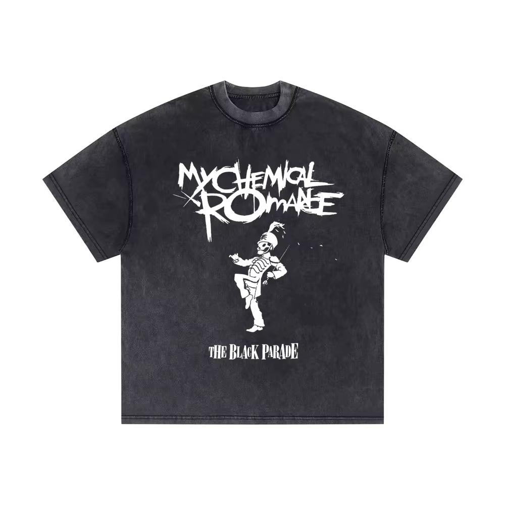 2026 Washed Vintage My Chemical Romance 2007 Tour T Shirt Men Women Parade Punk Emo Rock Band T-shirts Gothic Cotton Oversized T-shirts
