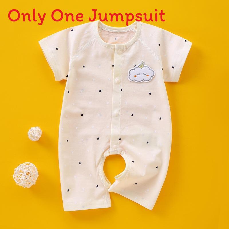 Baby Cotton Summer Romper With Short Sleeves For Newborns And Infants