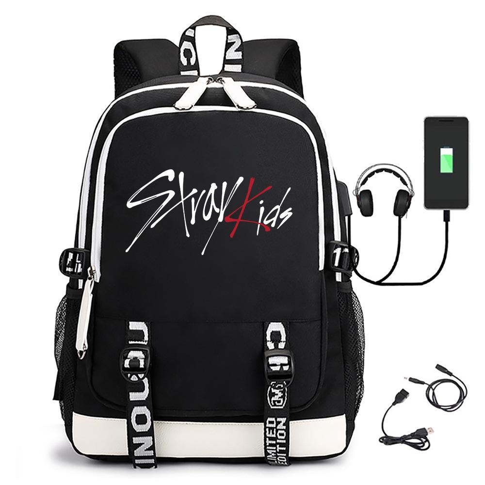 Straykids Backpack Middle School School Bag Campus School Bag Large Capacity Multifunctional Usb Casual School Bag backpack