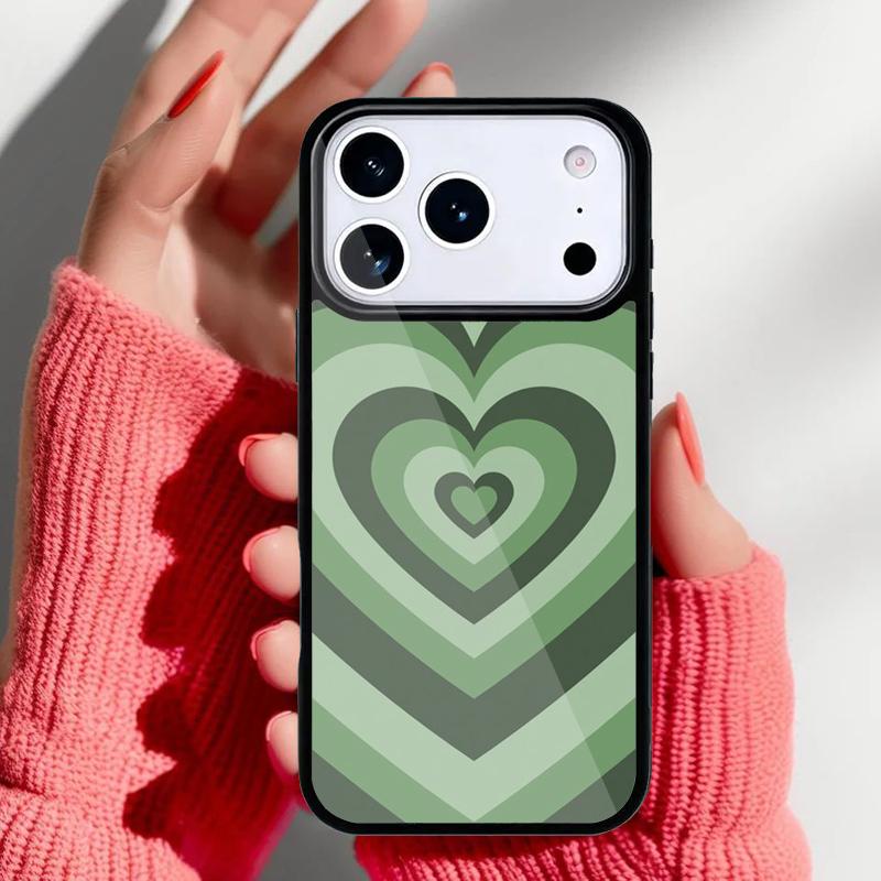 Sage Green Coffee Love Heart Latte Phone Case for iPhone 17 Air 16e 15 14 13 Pro Max Back Cover for 12 11 Pro Coque