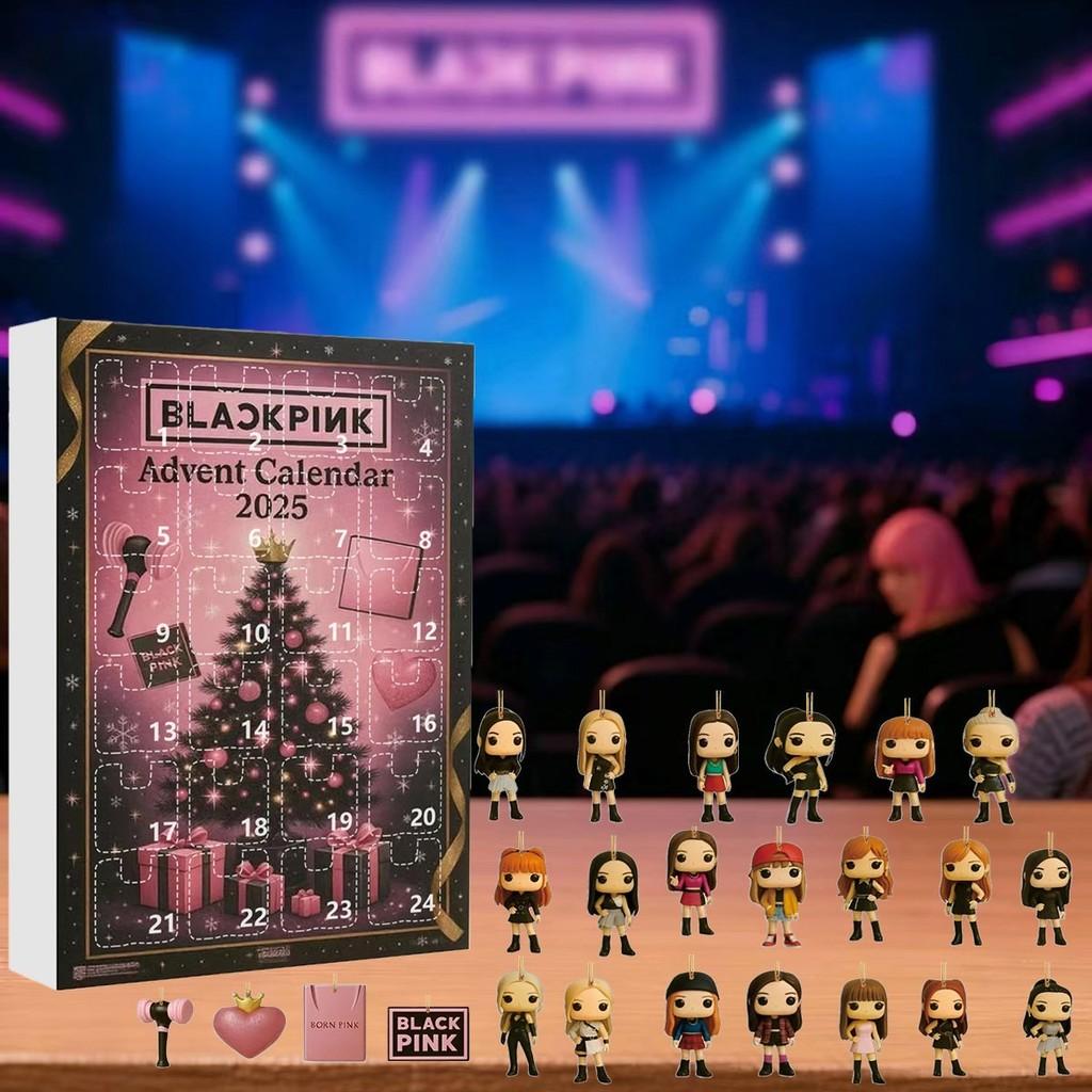 Blackpink Christmas Countdown Advent Calendar With Acrylic Keychains For Holiday Gift Giving