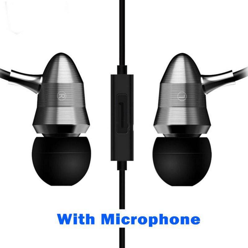 

Wired Headphones Silver Outdoor Sports Metal Material Earphone Gift Fashion With Mic
