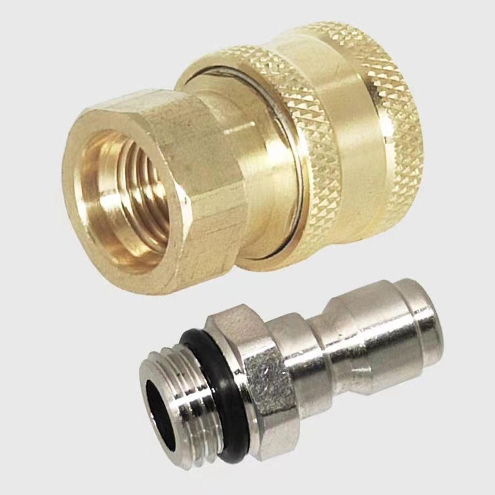1Set New 1/4 M14 Pipe Joint Brass Sprinkler Foam Pot Insert Hose Coupler M14x1.5mm Quick Connector For High Pressure Washer