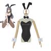 Bunny Girl Cosplay Woman Sexy Lingerie PU Faux Leather Bodysuit with Tie Headband Set Kawaii Rabbit Suit Porno Exotic Costume