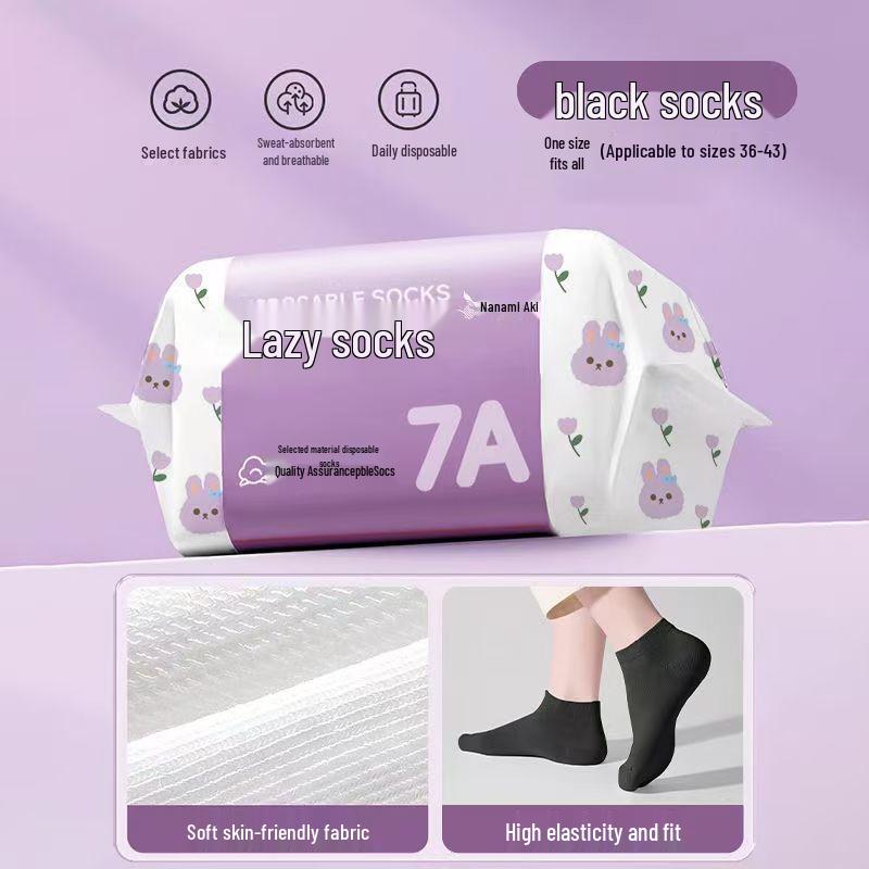 Unisex Disposable Mid-Calf Socks: Sweat-Absorbent, No-Wash, Perfect for Travel, Students, and Military Training.