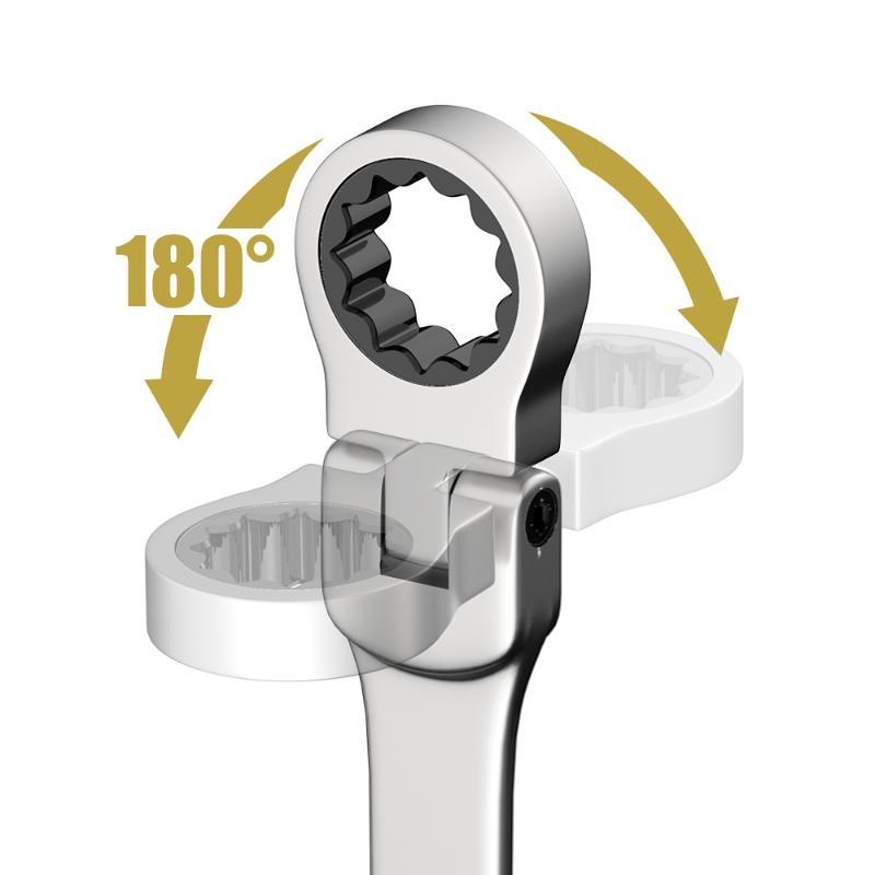 1Pcs Universal 72 Tooth Ratchet Wrench Dual Purpose Adjustable Head Opening Plum Blossom Saves Effort Quick Wrench