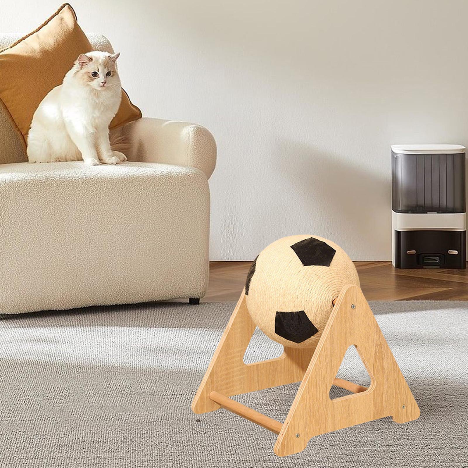 

Игрушка-шар для царапания для кошек, интерактивная когтеточка из массива дерева, игрушка для питомца, интерактивная, многоразовая, прочная игра для котят для пола в помещении, котенок CHINA