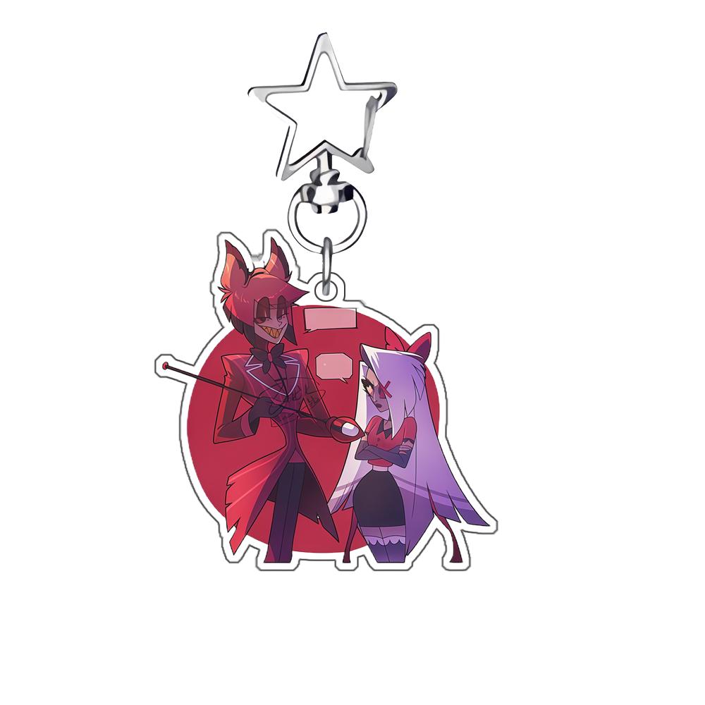

6Cm Acrylic Keychain for Hazbin Hotel Helluva Boss Alastor Charlie Stolas Blitzo Keychain Character Pendant Collection Gift