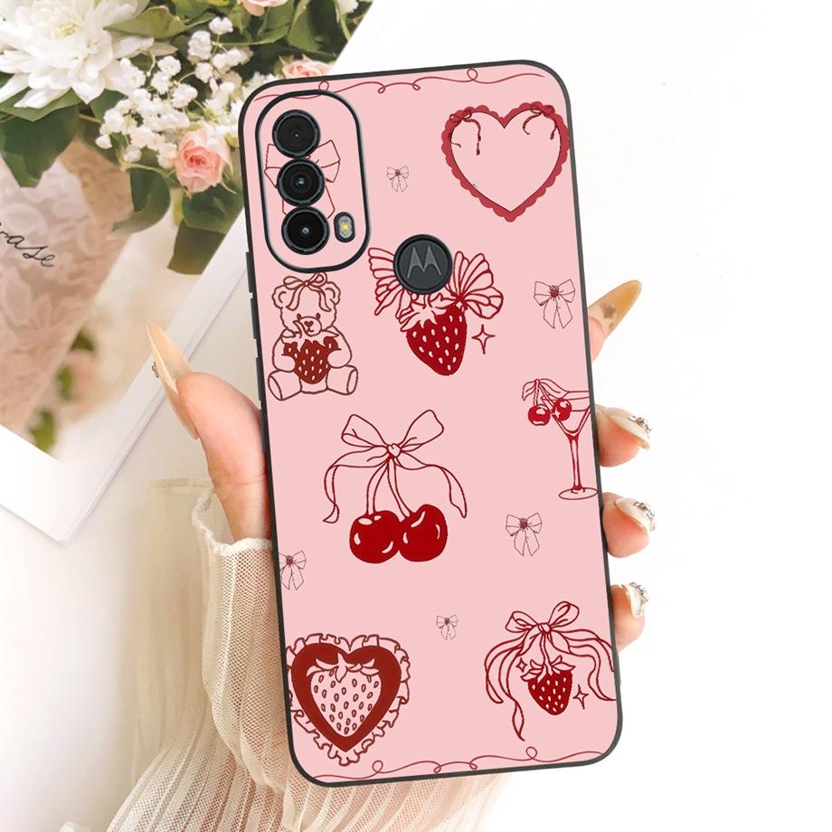

Phone Case For Motorola Moto E30 E40 E20 E14 Funda Moto E7 Power E7 Plus Soft Matte Silicone Back Cover Daisy Floral Cat Bumper Moto E7 Plus