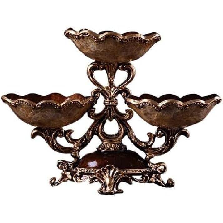 Fruit Bowl Basket European Style Fruit Plate Retro Living Room Candy Plate Large Household Dried Fruit Plate Coffee Table Decoration Ornaments Fruit