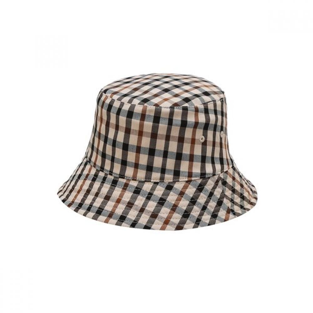 DakS Women S reverSible Bucket Hat Beige Check Embroidery Dbhe4e119i2