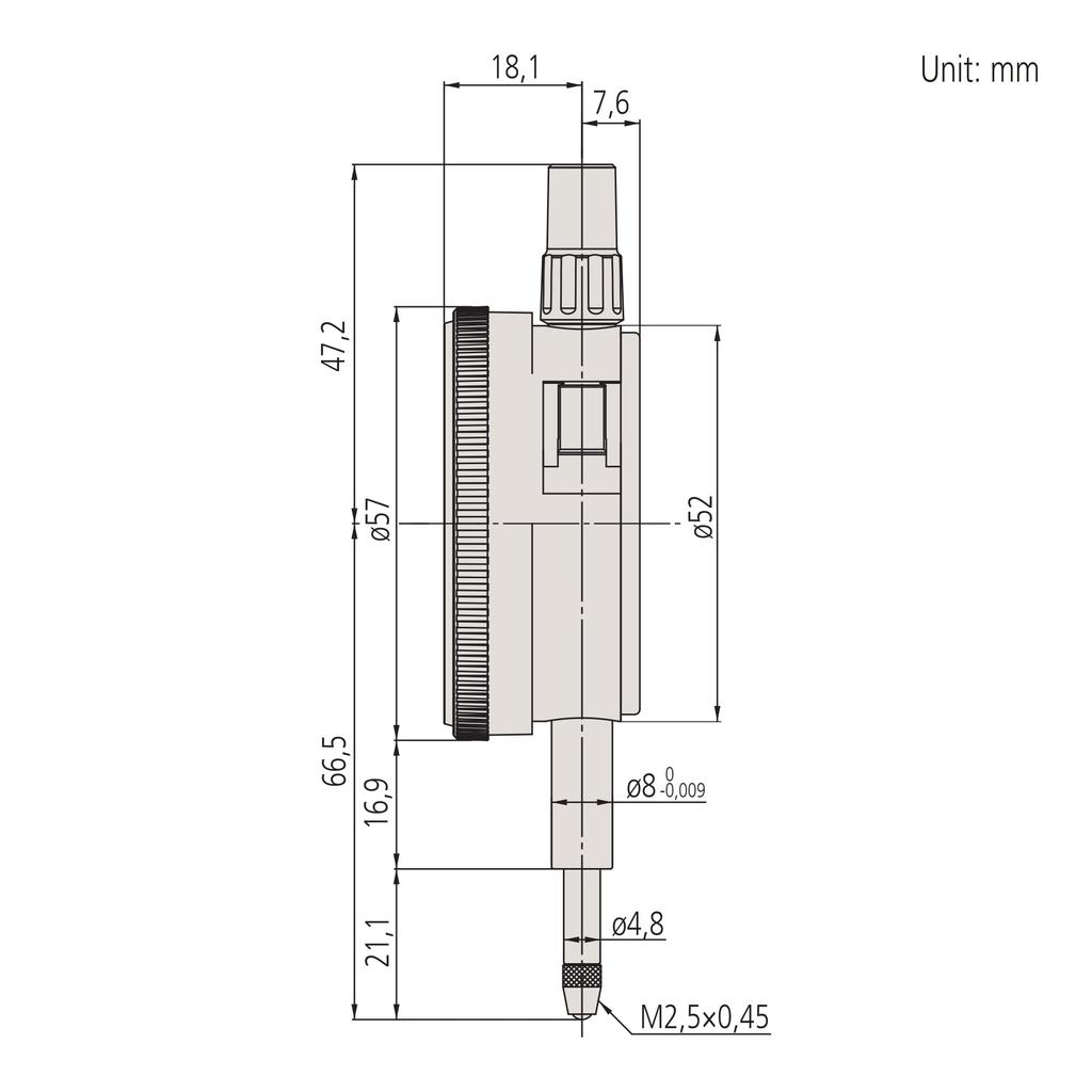 Mitutoyo Standard Dial Gauge, 0.001mm Graduation, 2110AB-10