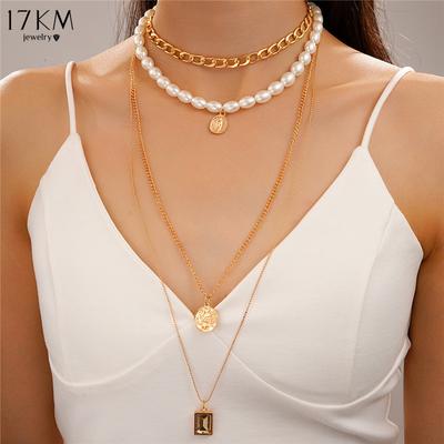 Layered Imitation Choker Necklace for Women Tendy Beaded Chains On Neck Accessories Fashion Jewelry