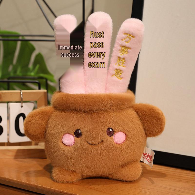 Prayer Incense Burner Plush Doll - Lucky Exam Charm Ornament