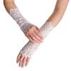 Brudelacehandsker Dame Lace Armbeskyttere Elegante Lange Handsker Fingerløse eller Femfingrede Handsker til Bryllup Prom Te-selskab
