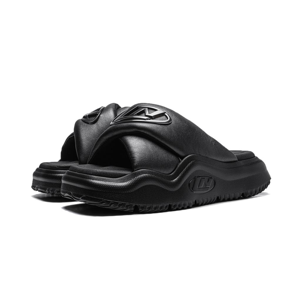 Ciabatte Li Ning Bred alla Moda Suola Spessa Comode Casual Antiscivolo Sandali a Ciabatta Calzature Donna Nero AGAU006-2