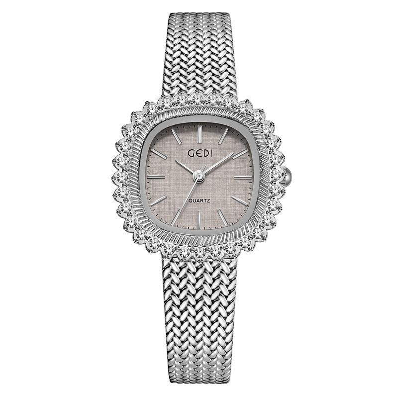 Medieval Wheat Ear Small Gold Watch Light Luxury Diamond-Encrusted Retro Watch Women'S Niche High-End Quartz Watch