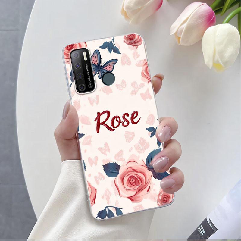 

For Tecno Pouvoir 4 LC7 Case Luxury Protective Cover For Tecno Pouvoir 4 Pro LC8 Marble Butterfly Clear Soft Silicone Phone Case Pouvoir4 LC7