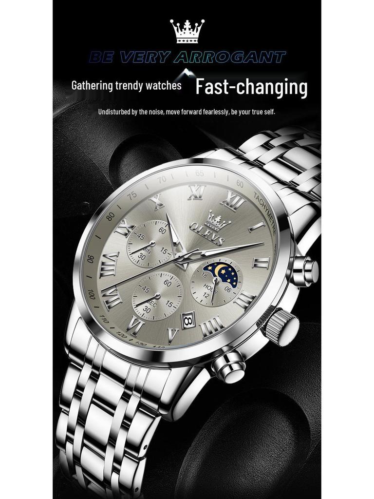 Oliss Men's Multifunctional Luminous Chronograph Watch - Celebrity Endorsed, Waterproof Quartz