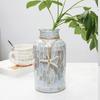 Pastoral Pink Purple Floral Straight Mosaic Glass Vase Fashion Home Guest Restaurant Decoration Countertop Vase