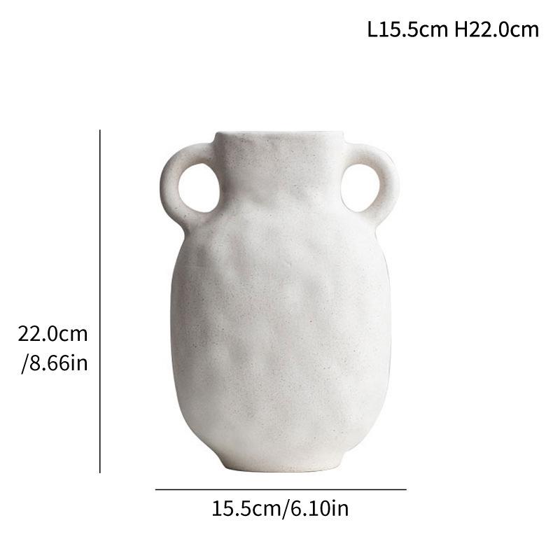 Nordic Style Unglazed Ceramic Vase - Modern Decorative Ornament for Flowers