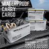 DRESS Waterproof Carry-On Cargo with Lid, 72L, Gray X Navy, Disaster Preparedness, Trunk Cargo, Container, Waders, Large Capacity, Foldable,