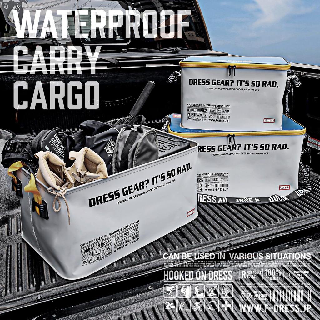 DRESS Waterproof Carry Cargo with Lid 72L Gray x Olive Disaster Preparedness Trunk Cargo Container Waders Large Capacity Storage Foldable Waterproof