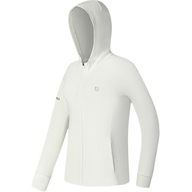 Fila Athletics Knitted Hooded Jacket Women Jackets Starlight-White A61W521501F-WT
