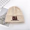 Letter Embroidered Woolen Hat for Men and Women in Fall and Winter Warm Ear Protecting Cap Versatile Face Showing Small Knitted Hat