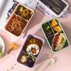 2PCS 1.1L Insulated Lunch Box 2 Compartment Food Storage Container Leakproof Lunch Box  For Travel