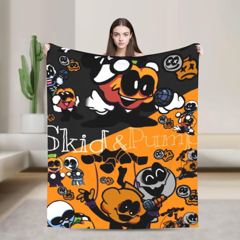Spooky Month Blanket Quality Warm Soft  Throw Blanket Autumn Decorative Couch Chair Sofa Bed Fluffy Bedspread