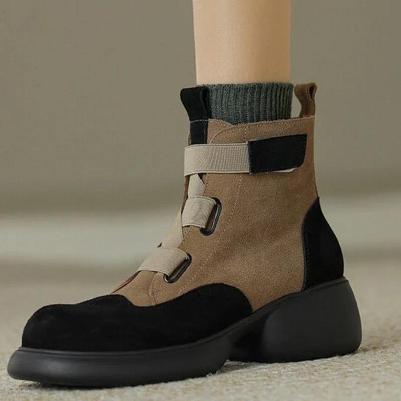 Women’s Ankle Boots Designer Casual Sport Shoes Fashion Winter Women Heeled Boots 2025 New Walking Dress Femme Chelsea Boots
