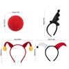 Clown Headband and Nose Set Funny Costume Accessories Performances Cosplay Headwear For Halloween And Party Fun