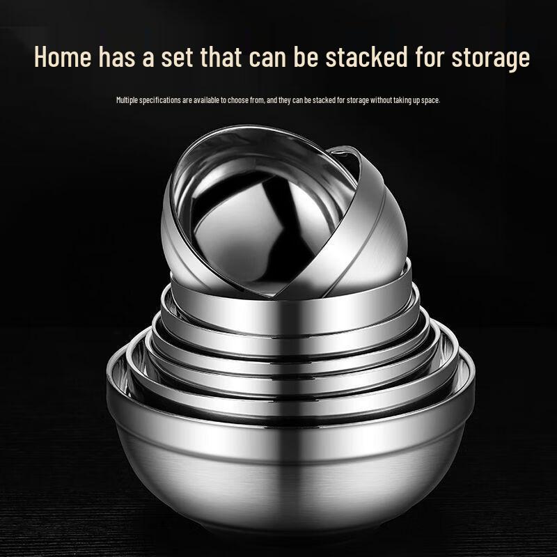 Dreiyn 304 Stainless Steel Double-Layer Insulated Bowl